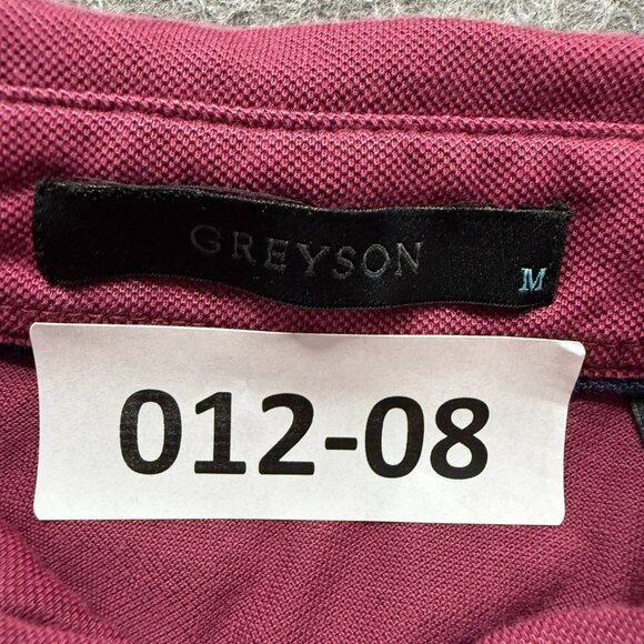 Greyson Omaha Polo Shirt Men M Burgundy Red Performance Golf Stretch - Picture 14 of 14